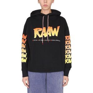 ARIES RAWW Printed Hoodie Unisex BLACK Jerseys & Knitwear